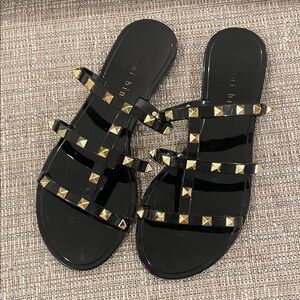 Gianni Bini Black Studded Sandals